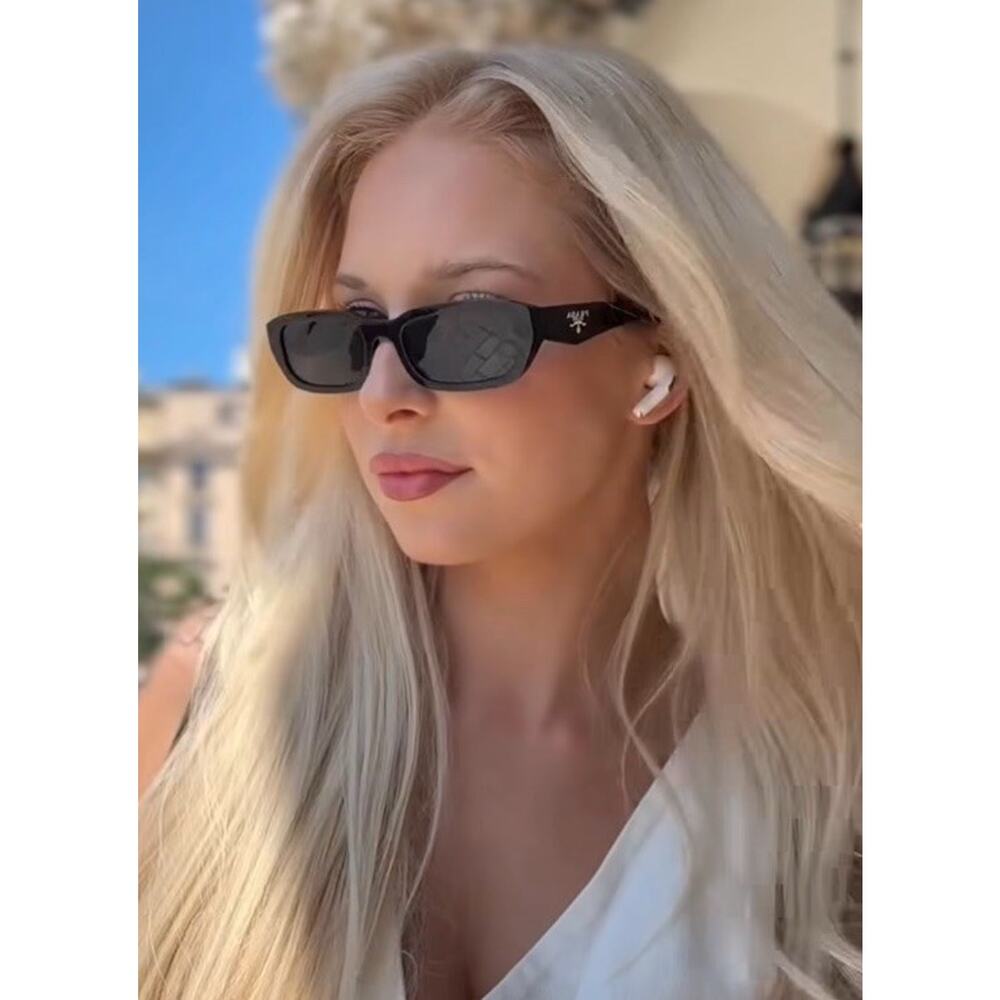 PRADA PR B06S 16K08Z Black Silver Dark Grey Sunglasses AUTHENTIC